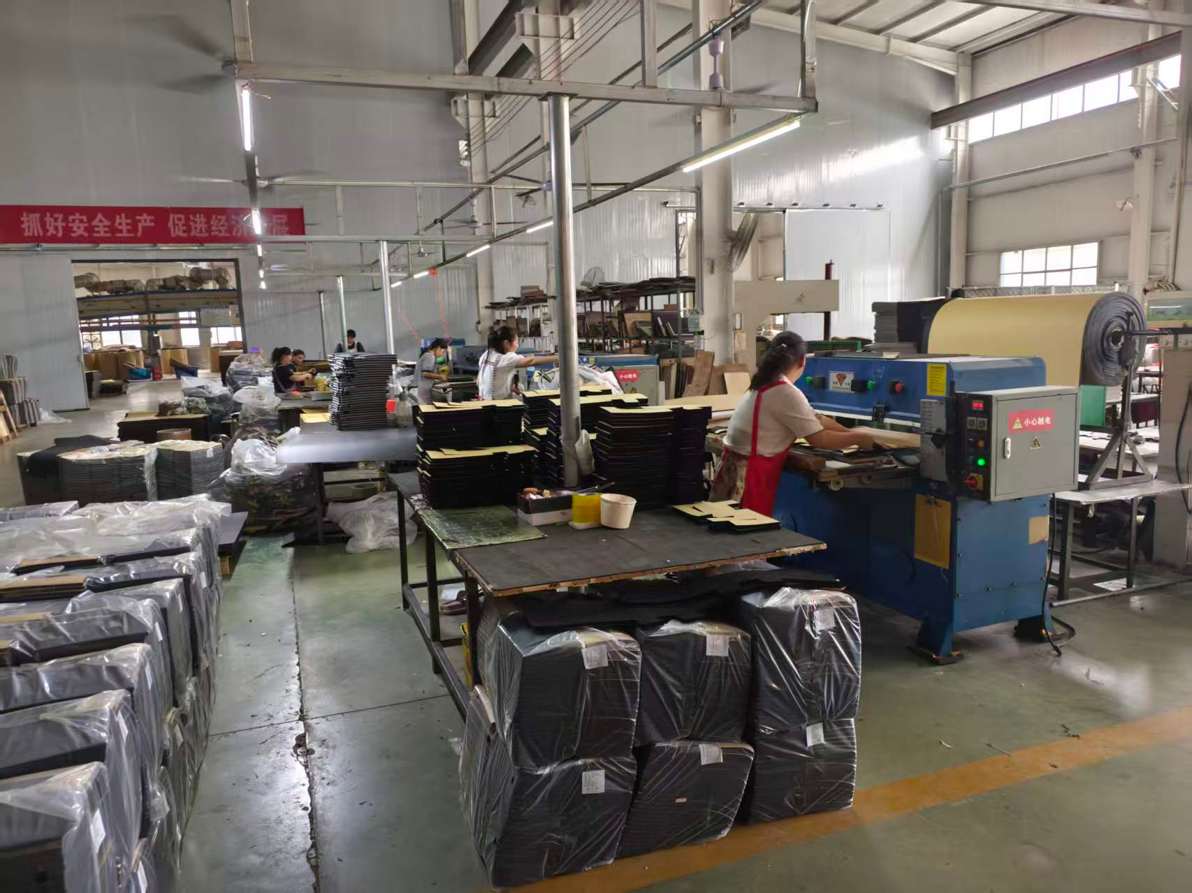 Production floor, packed output